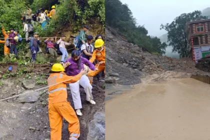 भारी बारिश से बद्रीनाथ मार्ग बंद, भूस्खलन का कहर