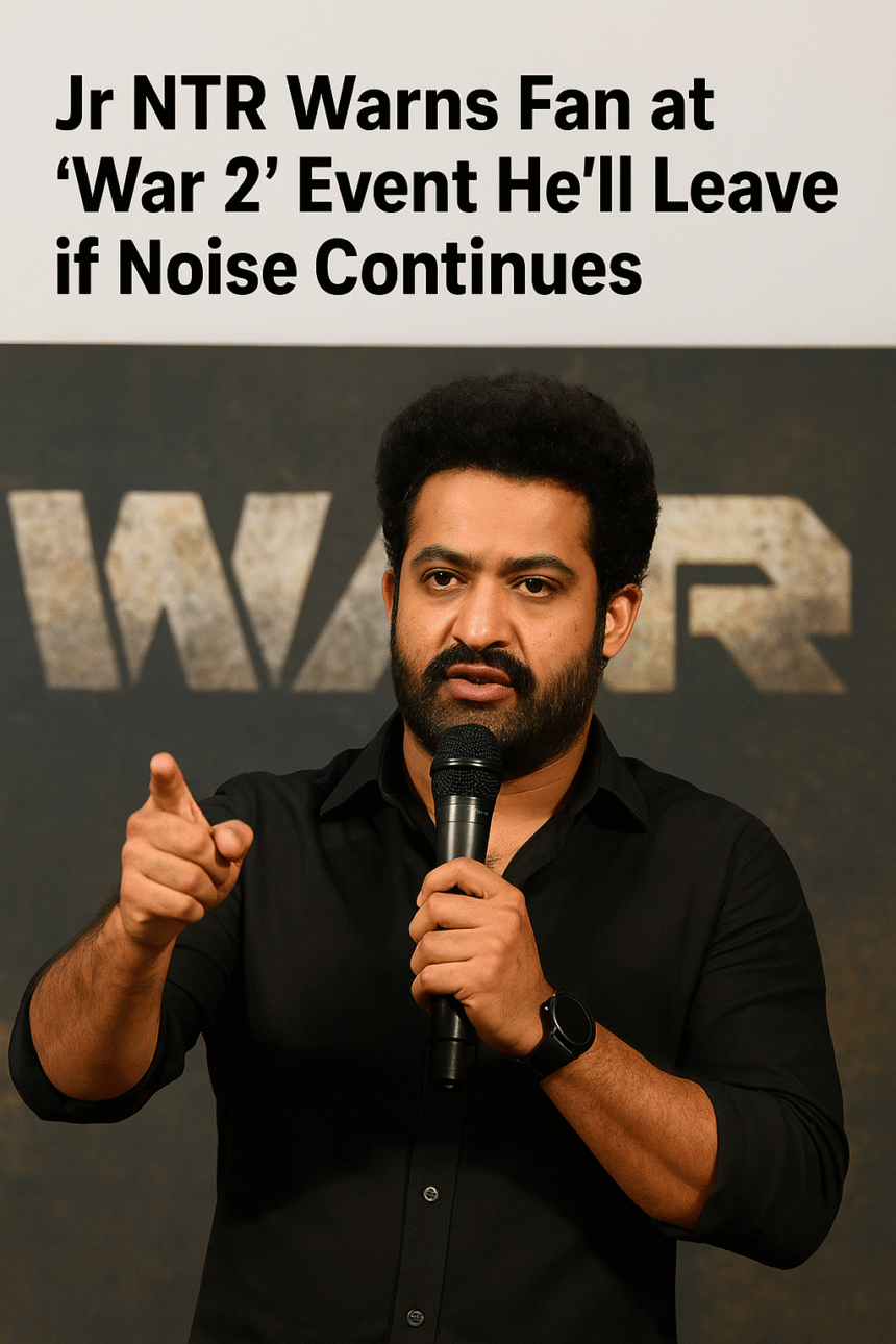 Jr NTR ने ‘War 2’ इवेंट में फैन को दी सख्त नसीहत, धमकी दी इवेंट छोड़ने की